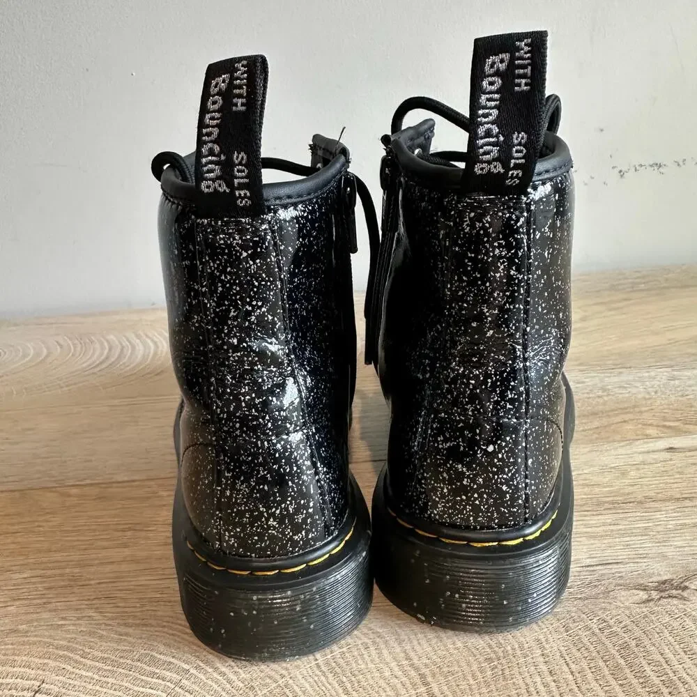 Dr. Marten's 1460 Lace Up Fashion Boot Black Cosmic Glitter US 3